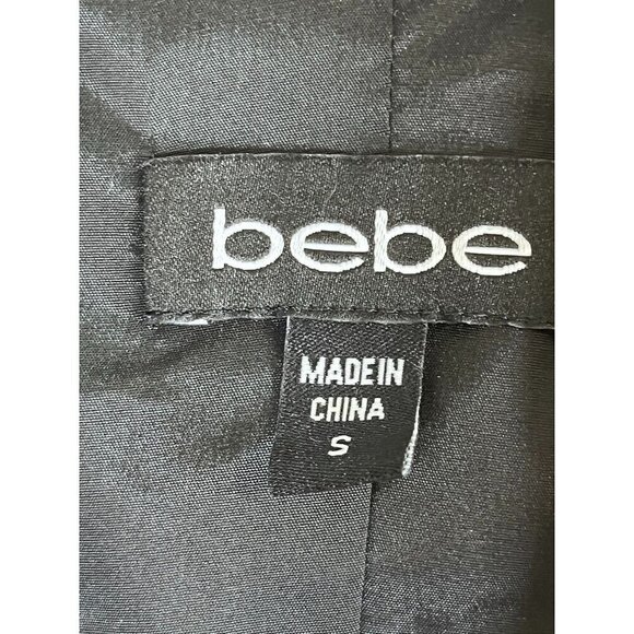 Bebe Top Women S Black Vest Neutral Minimalist Y2K Retro 80s Preppy Trendy Goth - Picture 2 of 9